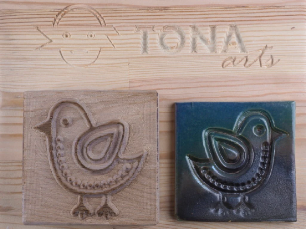 Nordischer Vogel -D1 7 x 7 cm Stempel > Quadratische Stempel TONA arts