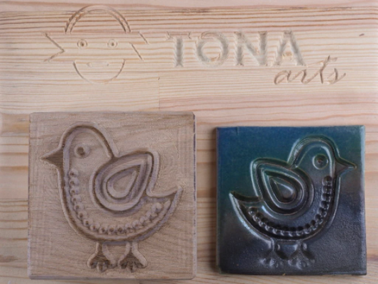 Nordischer Vogel -D1 7 x 7 cm Stempel > Quadratische Stempel TONA arts