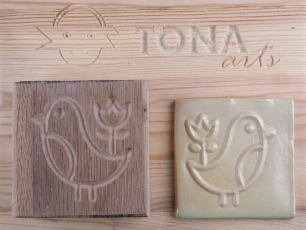 Nordischer Vogel -D7 7 x 7 cm Stempel > Quadratische Stempel TONA arts