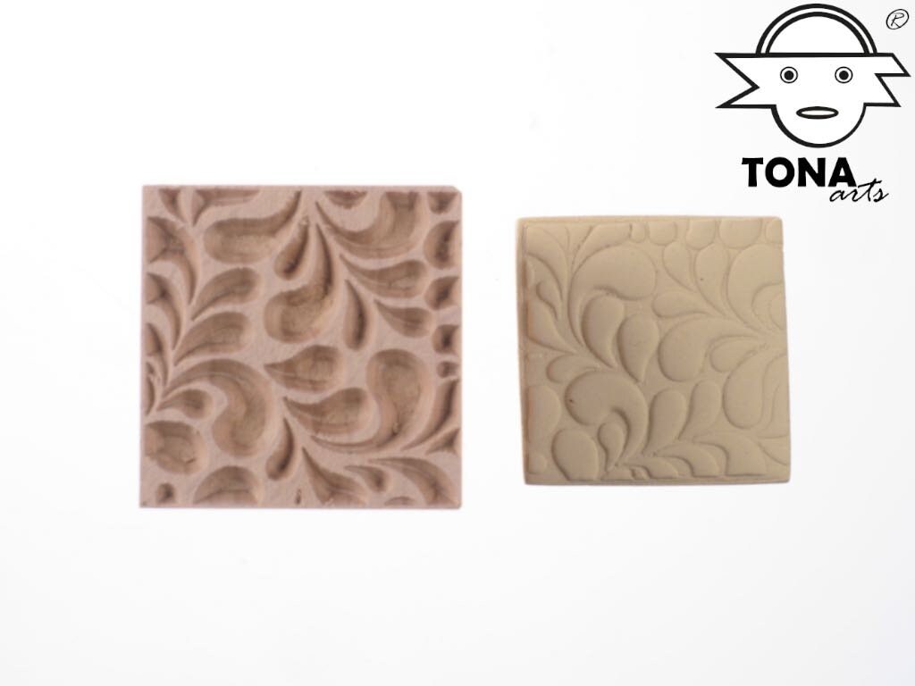 Wellenlaub PAT17N – Fliesenstempel Stempel > Quadratische Stempel TONA arts
