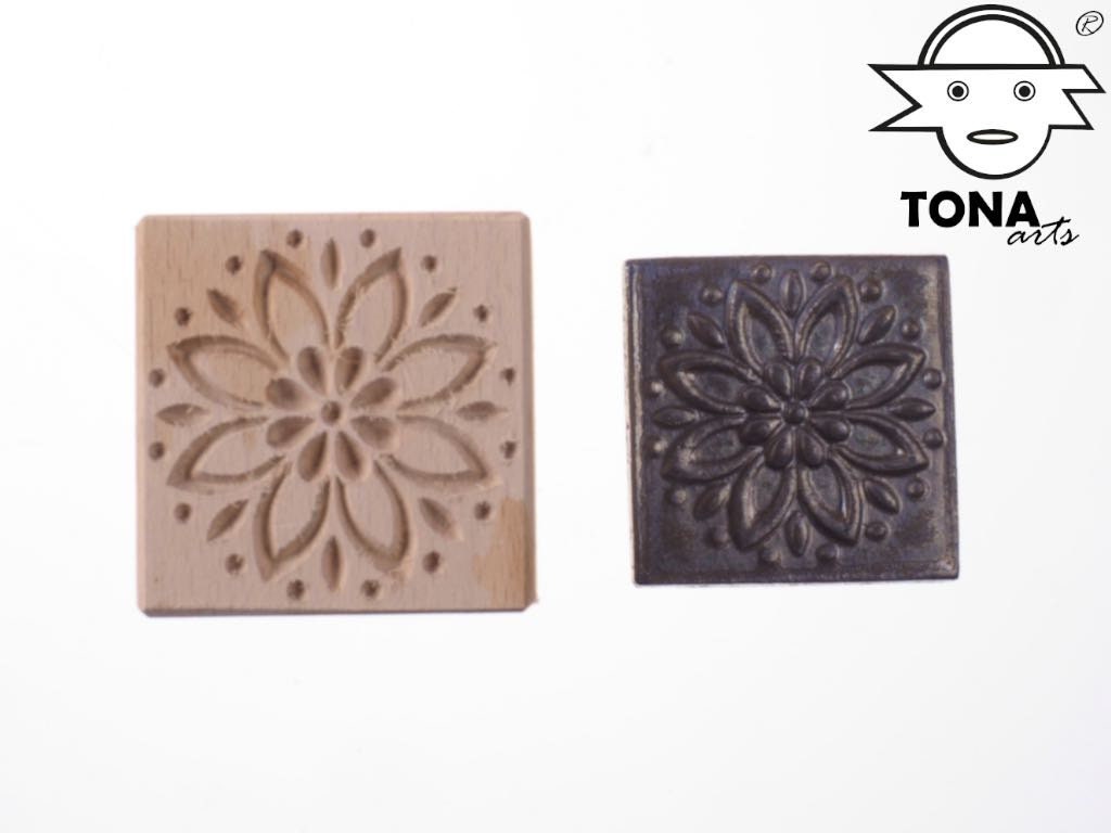 Punktblüte PAT50-138N – Fliesenstempel Stempel > Quadratische Stempel TONA arts