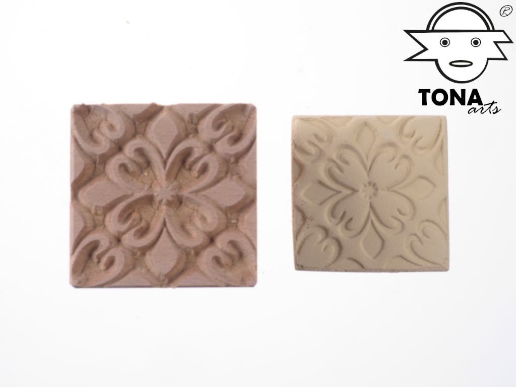 Herzrosette PAT155 – Fliesenstempel Stempel > Quadratische Stempel TONA arts