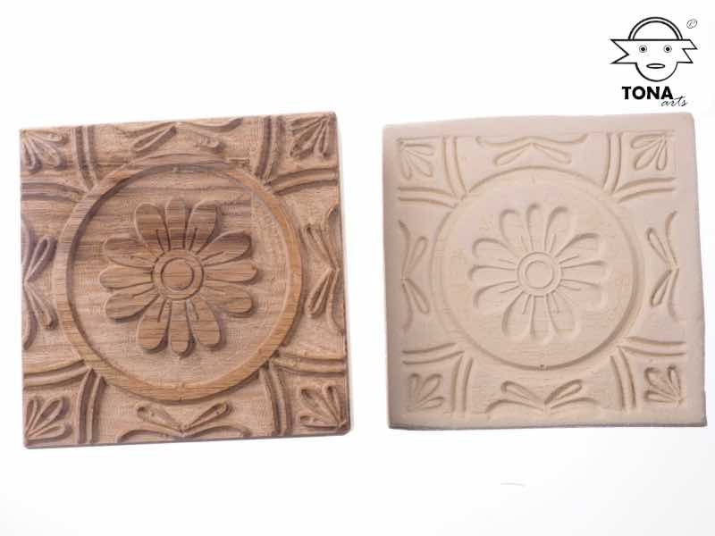 Blütenmedaillon TAIL4 – Fliesenstempel Stempel > Quadratische Stempel TONA arts